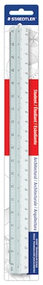 Staedtler Mars 12 Imperial/Metric Triangular Architect Scale, White (987 19-31BK)