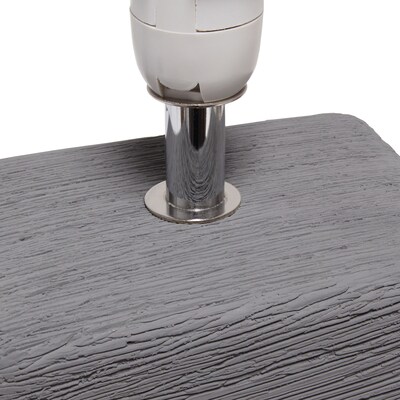 Simple Designs Petite Faux Stone Table Lamp Fabric Shade, Gray with White Shade (LT2072-GRY)