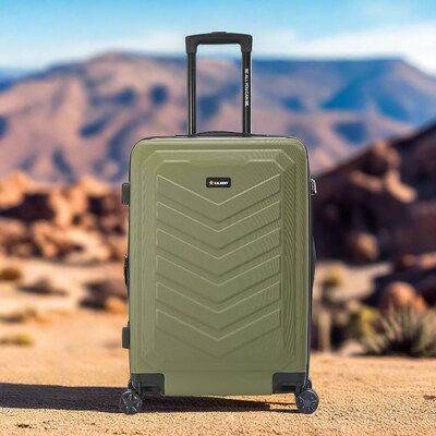 US Army FOX PRO 28" Hardside Suitcase, 4-Wheeled Spinner, TSA Checkpoint Friendly, Olive Drab (USLFPRO00L-GRN)