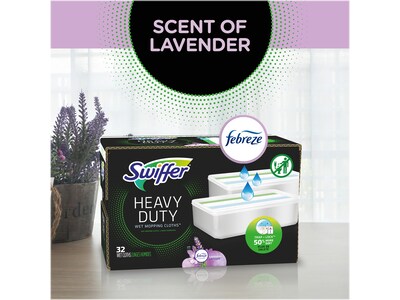 Swiffer Sweeper TRAP + LOCK  Heavy-Duty Wet Mop Cloth, Lavender, 32/Pack (00739)   )