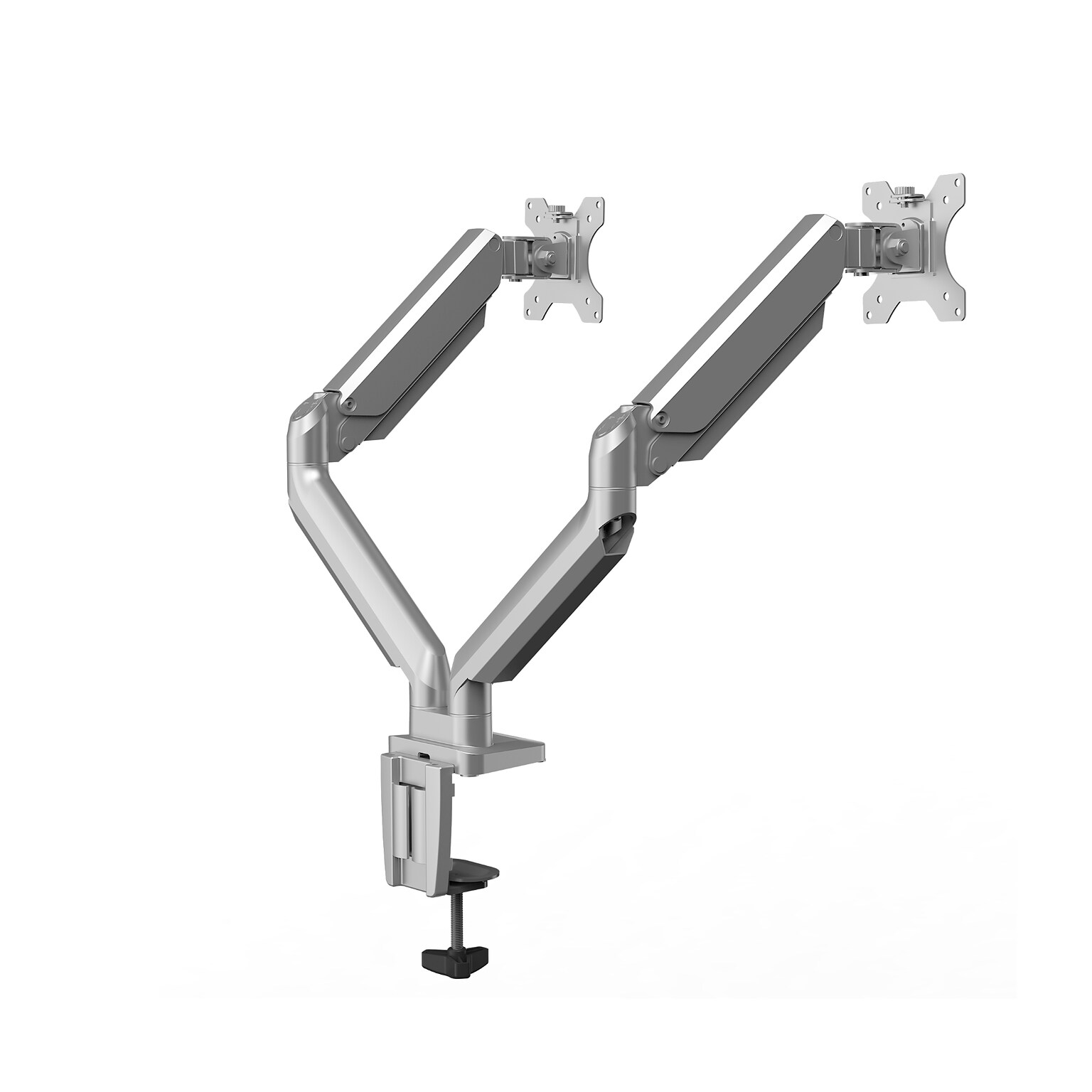 Fellowes Platinum Series Adjustable Dual Arms, Up to 32 Monitor, Silver (8056501)