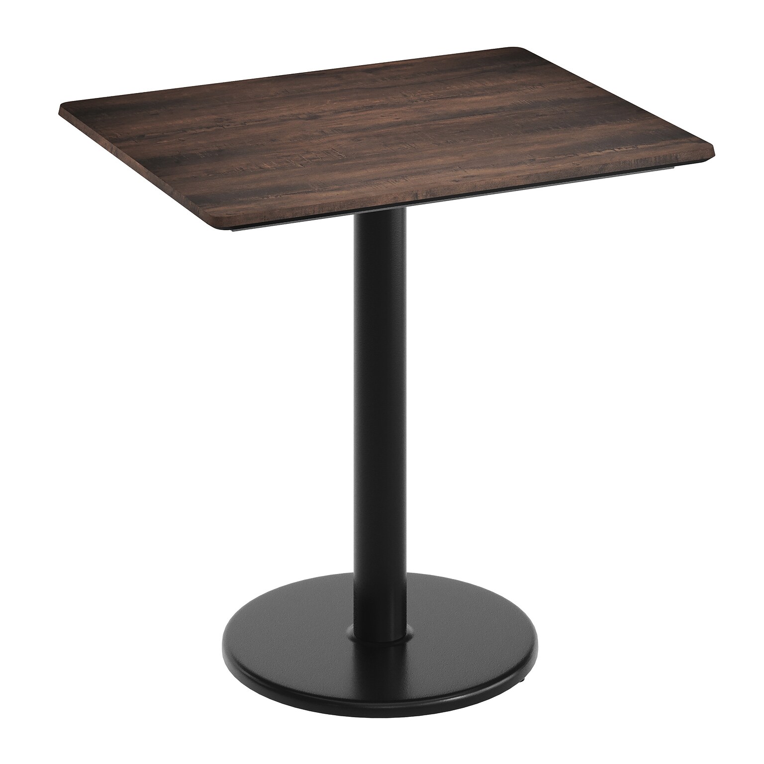 Flash Furniture Acadia Wooden Dining Table with Round Base, 23.75D x 29.75W, Dark Brown/Black Base (ST2430WBRTR18)