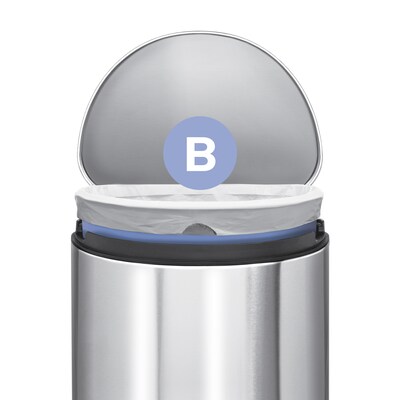 simplehuman 6L Semi-Round Can with Liner Pocket, Matte Black Steel, Indoor Step Trash Can, 1.6 Gallons (CW2109)