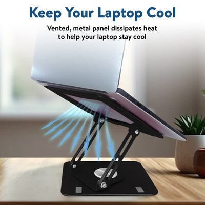 Uncaged Ergonomics 10.2" x 10" Metal Swivel Laptop Stand 2.0, Black (SLS-Black)