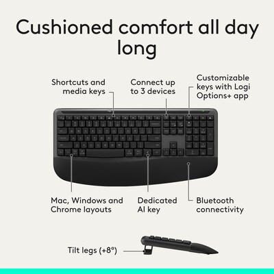 Logitech Signature Comfort Plus Combo MK880 Wireless Keyboard and Mouse Combo, Black (920-013968)