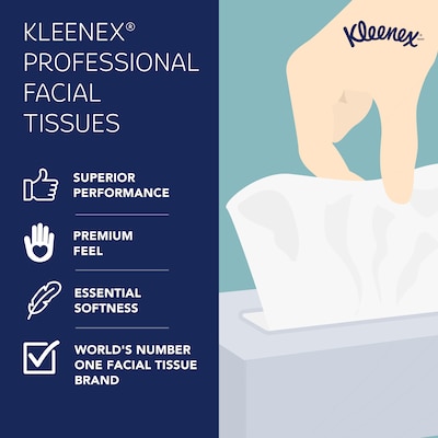 Kleenex Professional Cube Facial Tissue, 2-ply, White, 90 Sheets/Box (21270)