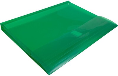 JAM Paper Premium Plastic Document File, Letter, Green, 3/Pack (218V1GRX3)