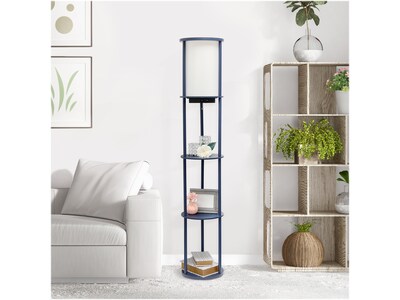 Simple Designs 62.5" Matte Navy Floor Lamp with Cylindrical Shade (LF2010-NAV)