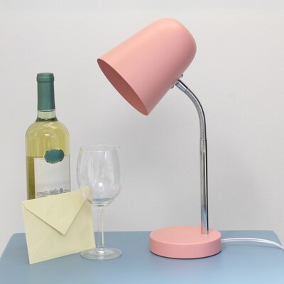 Simple Designs Sleek Essentials LED Desk Lamp, 15.28", Blush Pink (LD1075-BPK)