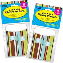 Barker Creek Ribbon by the Yard Peel & Stick Library Pockets, 60/Set (BC3835)