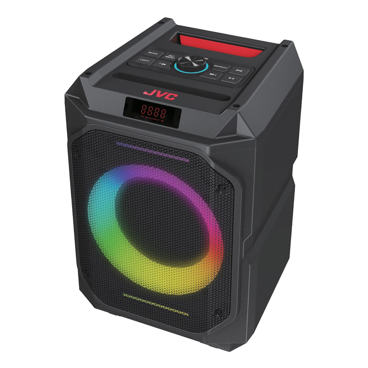 JVC Wireless Portable Bluetooth Party System Speaker with LED Lights and FM Radio, Black (SPPA200BT)
