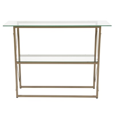 Flash Furniture Mar Vista Collection 43.25" x 13.75" Living Room Sofa Table, Clear/Matte Gold (NANJH1796ST)