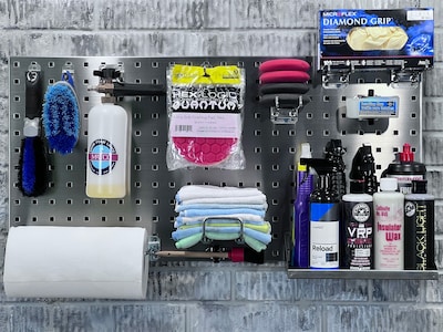 Triton Products Stainless Steel LocBoard Kit, (2) 18" x 36" x 9/16" Square Hole Pegboards, 32 Hooks and 3 Bins (LB18-SKIT)