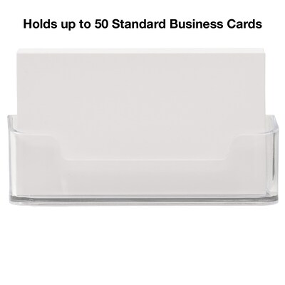 Excello Global Products Horizontal Card Holder, 3" x 2", Horizontal, Table Top/Countertop, Clear Plastic, 2/Pack