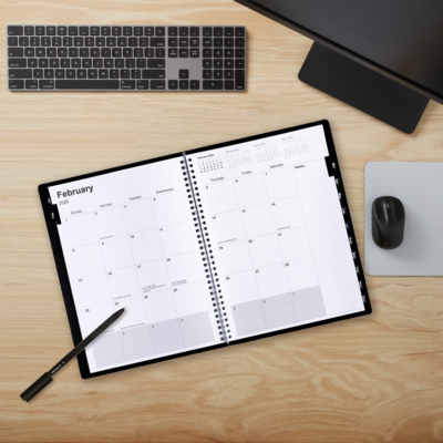 2026 Staples 8" x 11" Monthly Planner, Black (ST52184-26)
