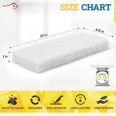 BISON LIFE Light Duty Scouring Pad, White, 20 Pads/Pack (BPKH-SSCP-W-20)