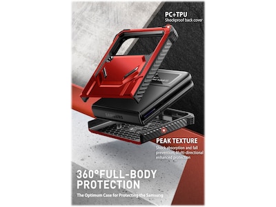 i-Blason Armorbox Metallic Red Rugged Case for Samsung Galaxy Z Flip4 (Galaxy2022-ZFlip4-5G-Armorbox-Ruddy)