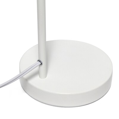 Simple Designs Farmhouse Fusion LED Desk Lamp, 18.19", White Iron (LD2022-WHT)