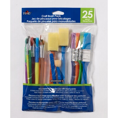 Plaid Craft Variety Brush Set, 25/Pack, 3 Packs/Bundle (PDE44249-3)
