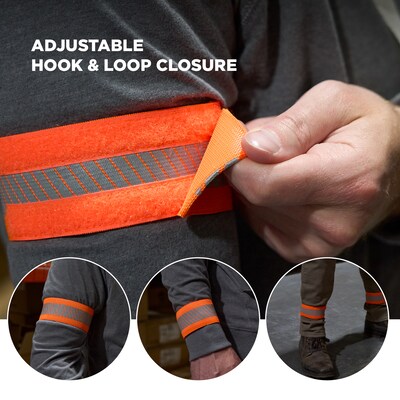 Ergodyne GloWear 8100 High Visibility Arm/Leg Band, Orange, L/XL, 2/Pack (29022)
