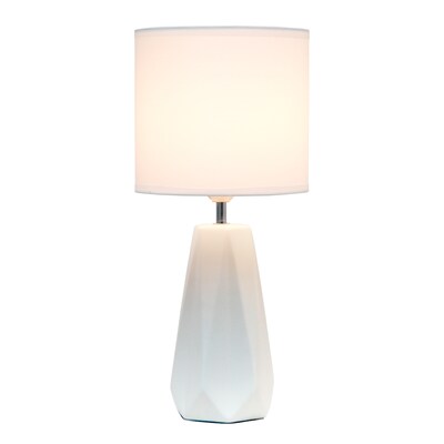 Simple Designs Ceramic Prism Table Lamp, Off White (LT2082-OFF)