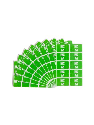 Smead AlphaZ ACCS Color-Coded Alphabetic Labels, M, Green/White, 100/Pk (67183)