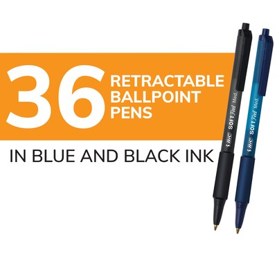 Bic BIC Soft Feel Click Grip Ballpoint Pens, 1.0…