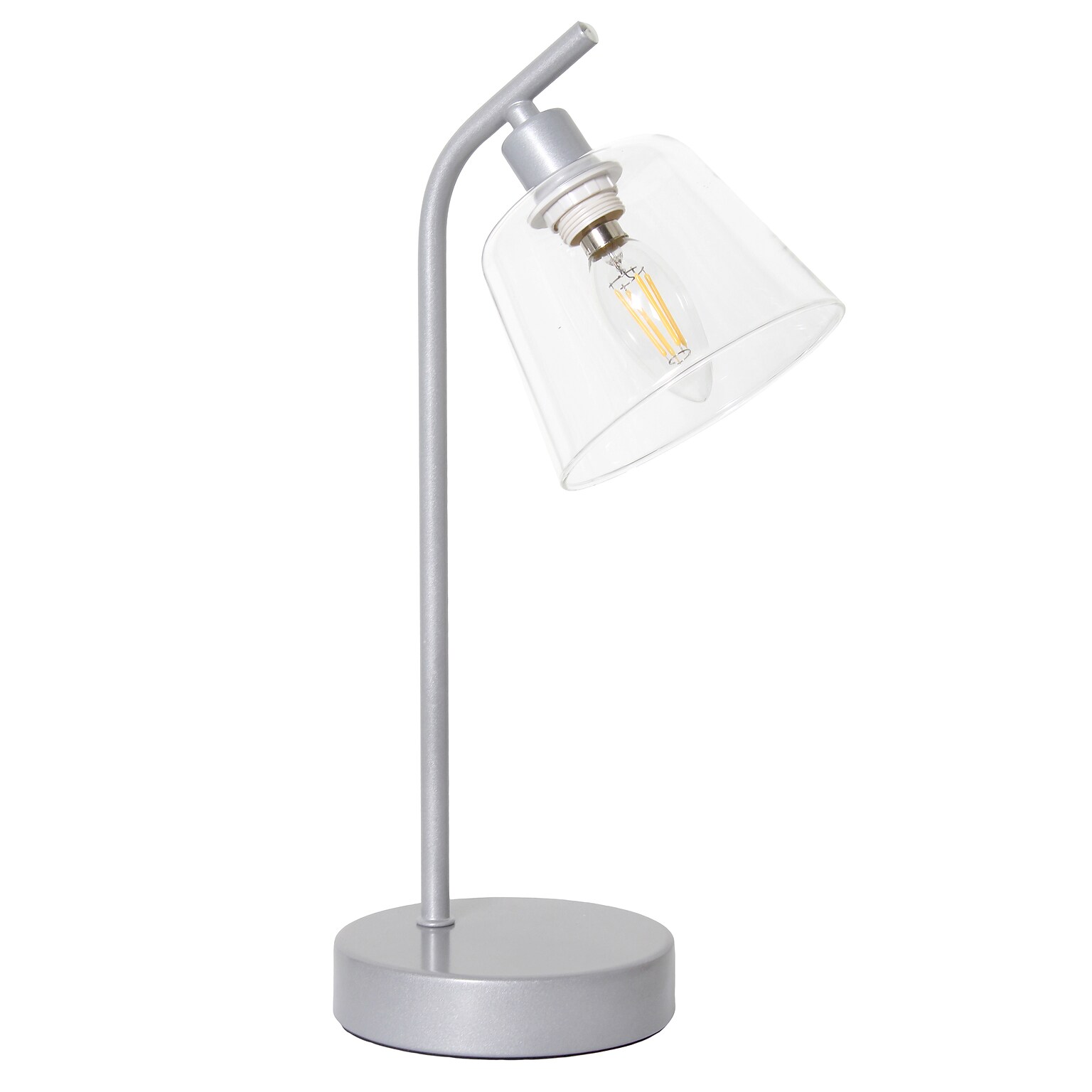 Simple Designs Sleek Essentials LED Desk Lamp, 15.75, Silver (LD1080-SLV)