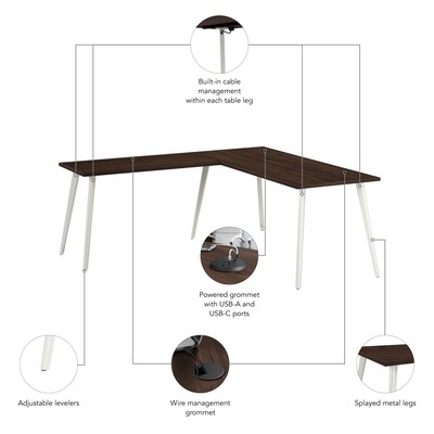 Bush Business Furniture Vista 72"W L Shaped Desk, Black Walnut (VST003BW)