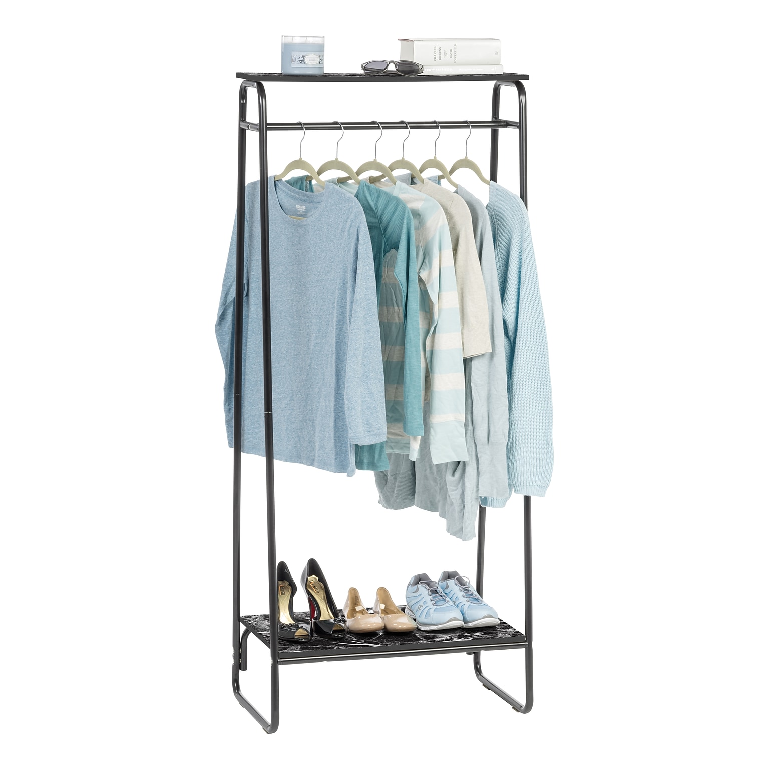 Iris 8.88 x 6.75 Garment Rack, Black Metal (596269)