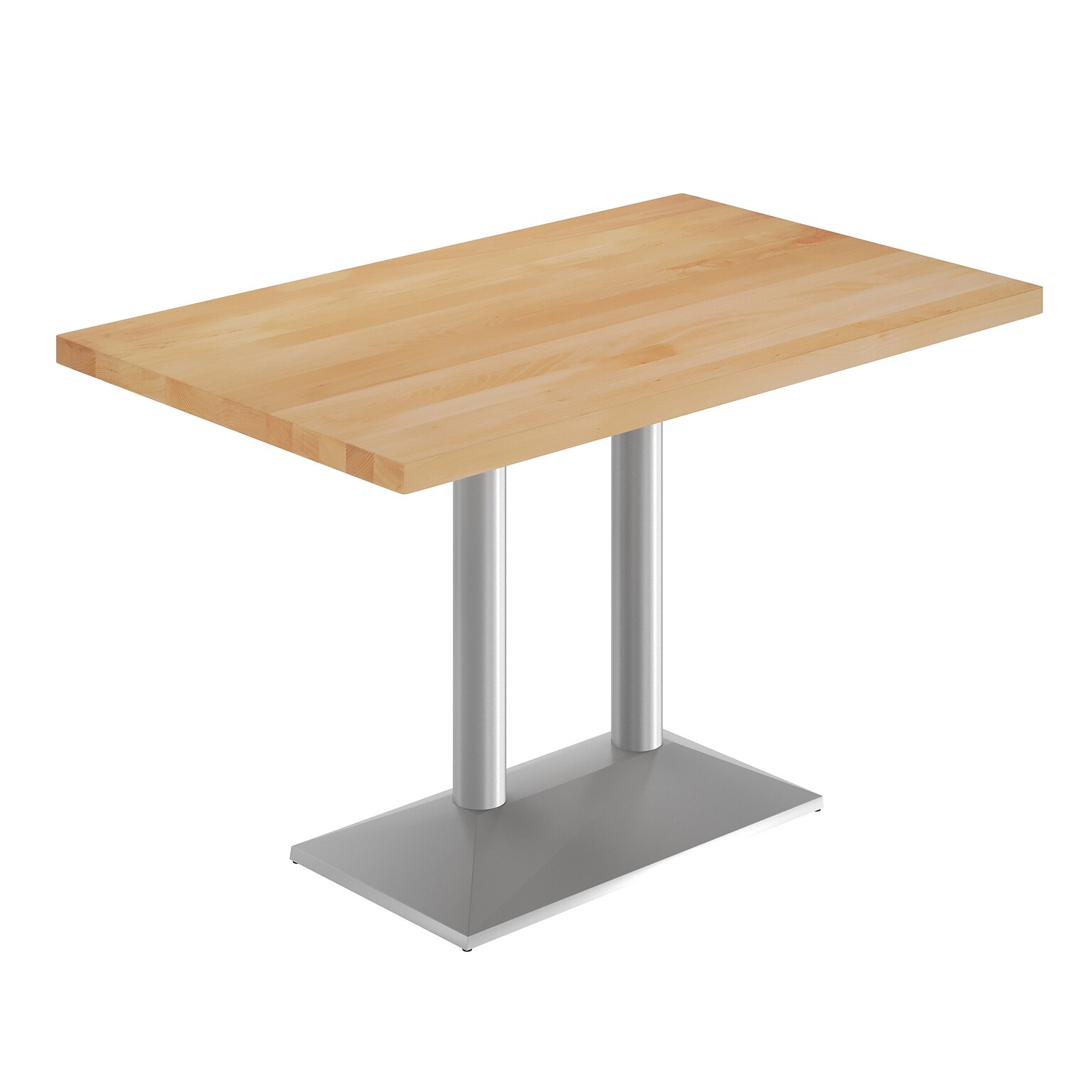 Flash Furniture Bennett Wooden Commercial Indoor Table, 48 x 30, Natural Top/Silver Base (GSF3048NTTB002S)