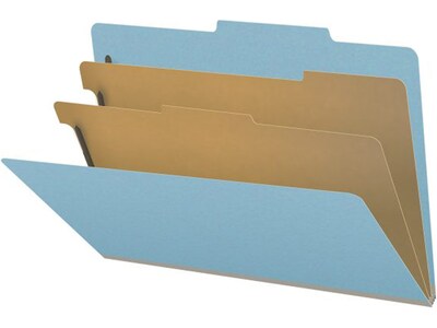 Medical Arts Press Pressboard Classification Folder, 2 Dividers, 2 Expansion, Legal Size, Blue, 10/Box (DV-T52-26-3BLU)