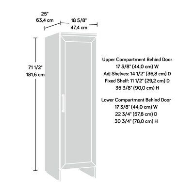 Sauder HomePlus 71"H Storage Cabinet with 3 Shelves, Soft White (437397)