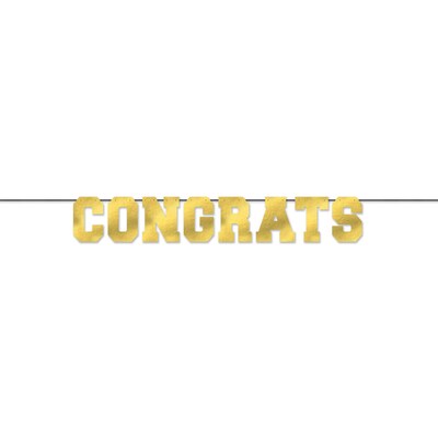 Party City Congrats Letter Banner, Metallic Gold (AM120740-NS)