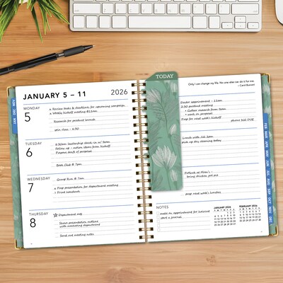 2026 Global Printed Products Big Print 8.5" x 11" Weekly & Monthly Planner, Hardcover, Whispering Meadow (LGPRTCY26851186)