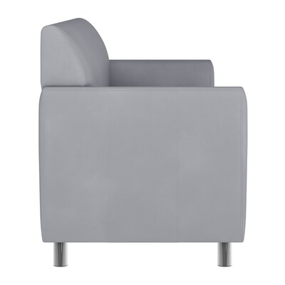 Flash Furniture Hercules Diplomat LeatherSoft Sofa, Gray/Chrome Legs (BT8273GYCHR)