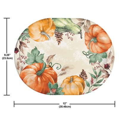 Say Hooray! Harvest Delight Paper Plates and Guest Towels Kit, Multicolored, 48/Pack (DTC9388E2H)