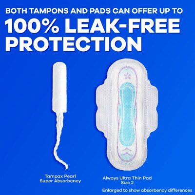 Tampax Pearl Regular Absorbency Tampons, Plastic Applicator, 50/Pack (71135)