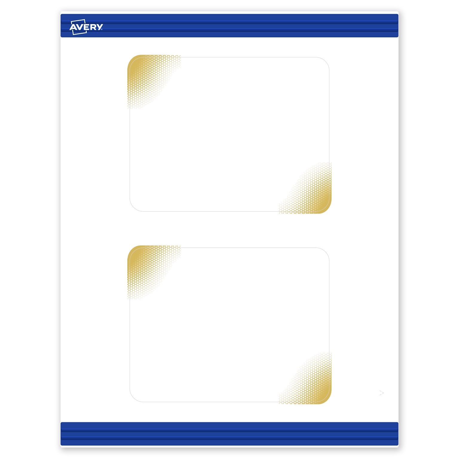 Avery Gold Blush Pattern Matte Blank Card, White, 20/Pack (S00-EWM)