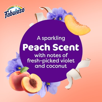 Fabuloso 2X Multi-Purpose Cleaner, No Rinse Floor Cleaner, Long-Lasting Freshness, Peach Scent, Peach (61046751)
