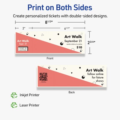 Avery Integrated Cards, 2-3/4" x 8-1/2", Matte Ivory, 200/Box (95332)