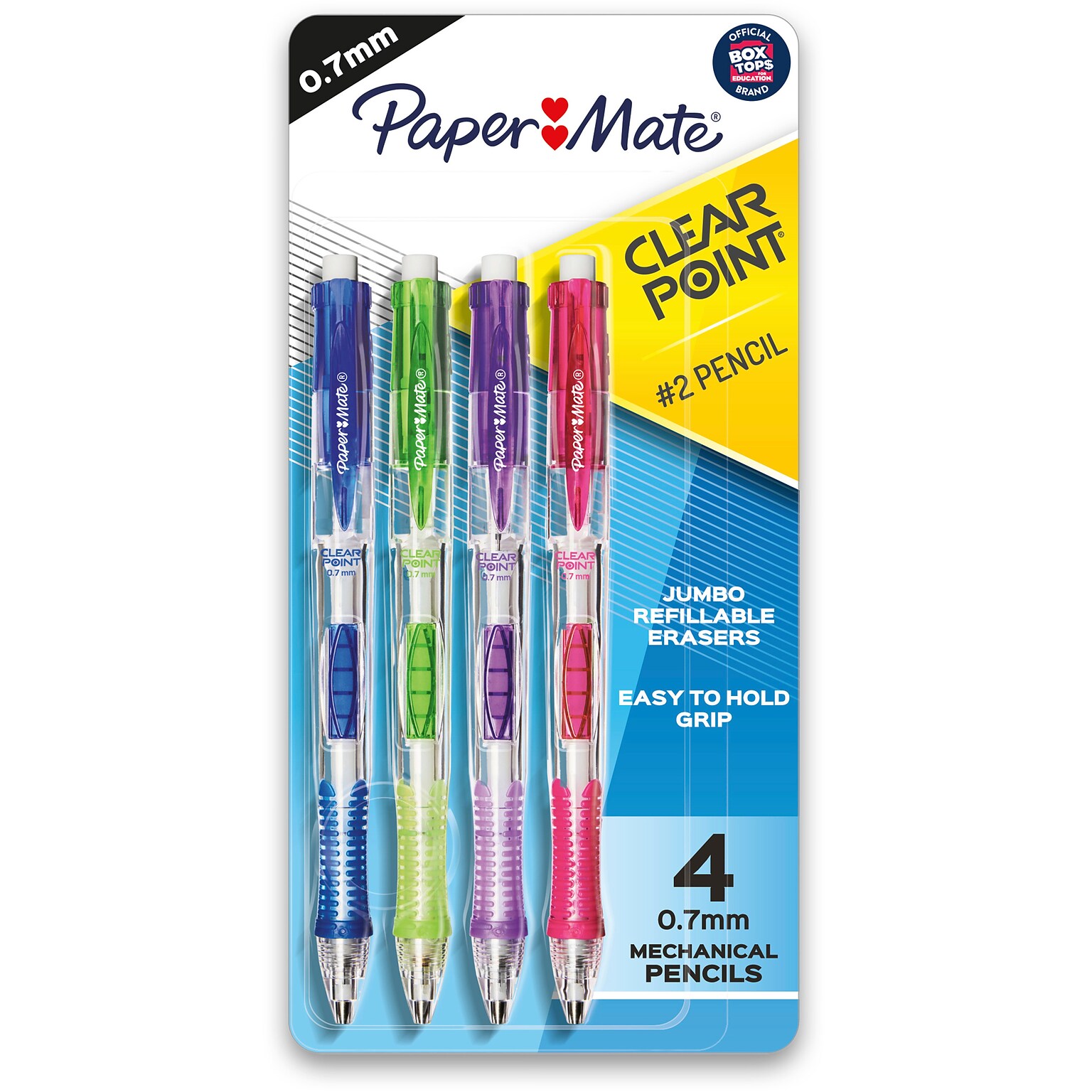 Paper Mate Clearpoint Mechanical Pencil, 0.7mm, #2 Hard Lead, 4/Pack (1902636)