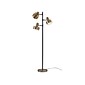 Adesso Clayton 66.5" Matte Black/Antique Brass Floor Lamp with 3 Double Drum Shades (3588-01)