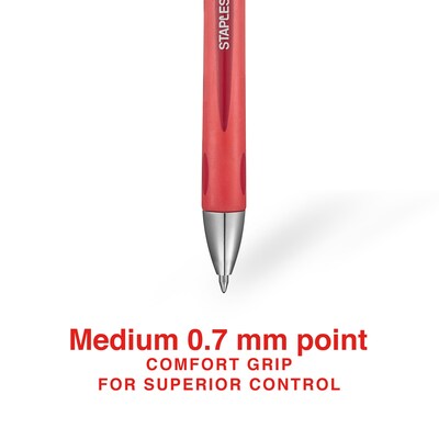 Sonix® Retractable Gel-Ink Pens, Medium Point, Red, Dozen