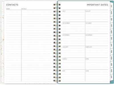 2024-2025 Blue Sky Splatter Dot Jade 5" x 8" Academic Weekly & Monthly Planner, Plastic Cover, Mint/Gold (149044-A25)
