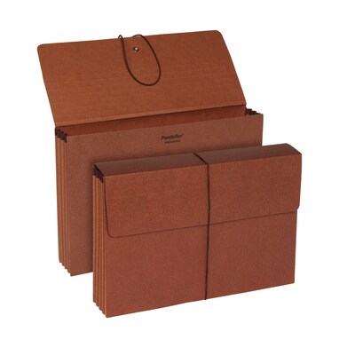 Pendaflex Moisture Resistant Reinforced Expanding Wallet with Flap & Cord Closure, Legal Size, Brown, 10/Box (1056EL-OX)