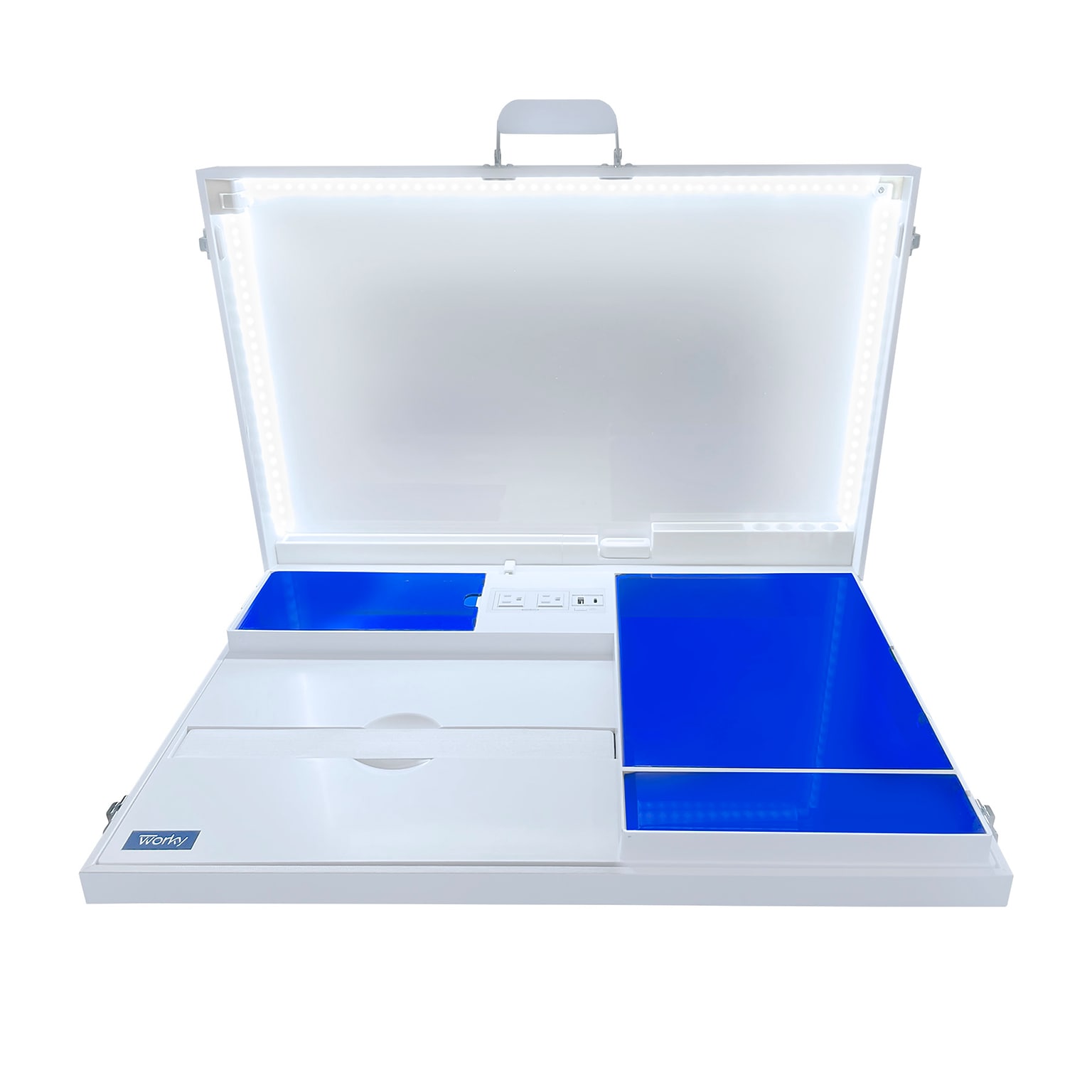 Worky Home Office Portable Workstation Desk with Built-in Storage, White (VCTTHO01)