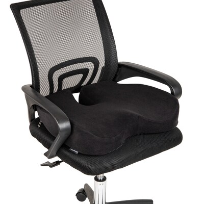 Mind Reader Memory Foam Office Chair Ergonomic Orthopedic Cushion, Black (ORTHOCUSH-BLK)