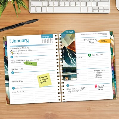 2026 Global Printed Products 8.5" x 11" Weekly & Monthly Planner, Paperboard Cover, Lake View (FSHN-CY26-8511-82)