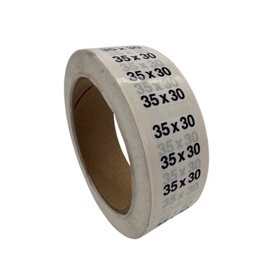 Nahanco 35 x 30 Plastic Size Marker, Clear/Black/White, 250/Roll (DSM-290)